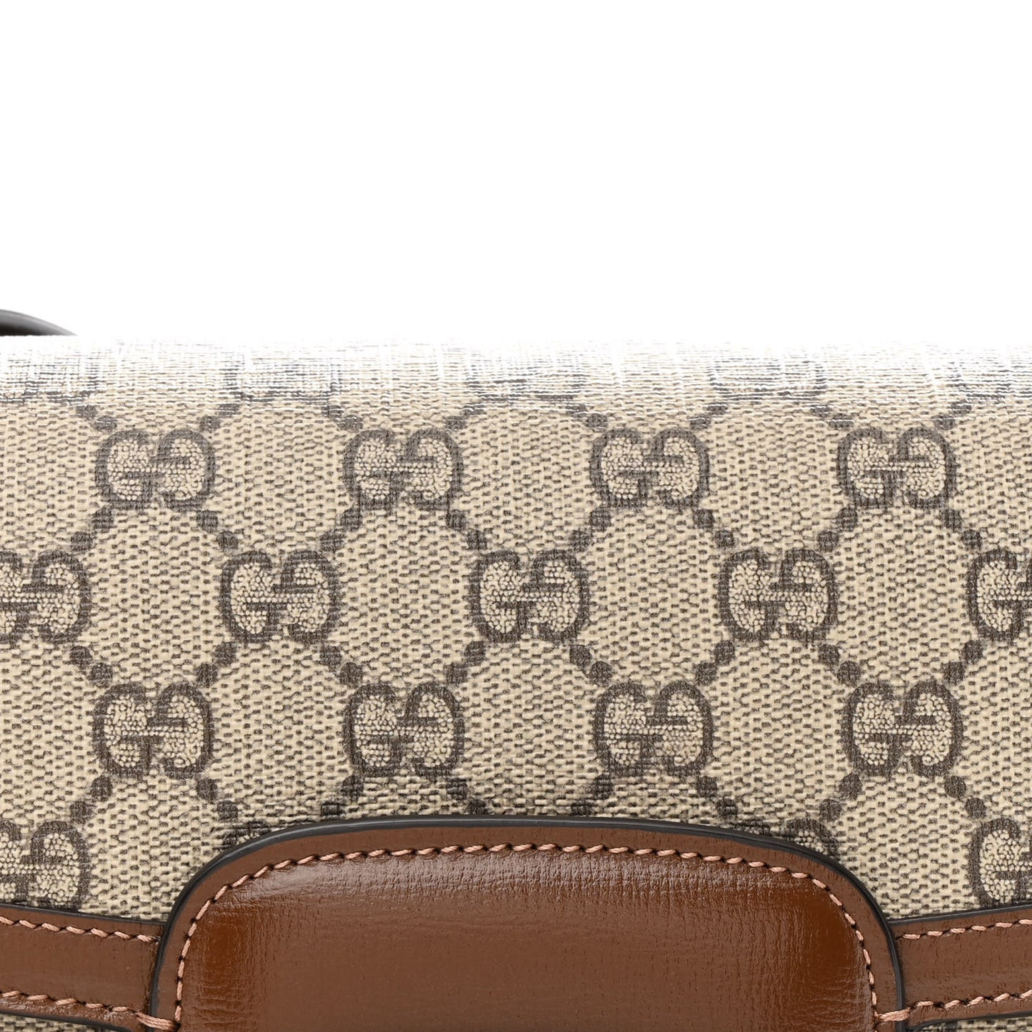 GG Supreme Monogram Horsebit 1955 Shoulder Bag Beige Brown Sugar