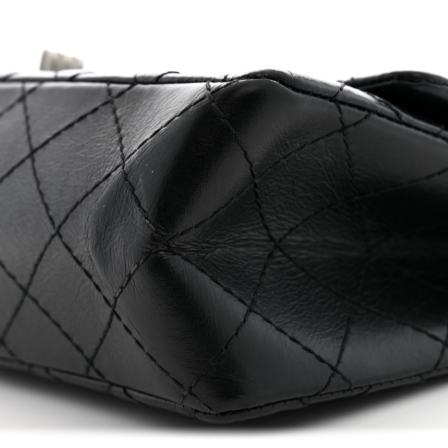 Aged Calfskin Quilted 2.55 Reissue 225 Flap Black
