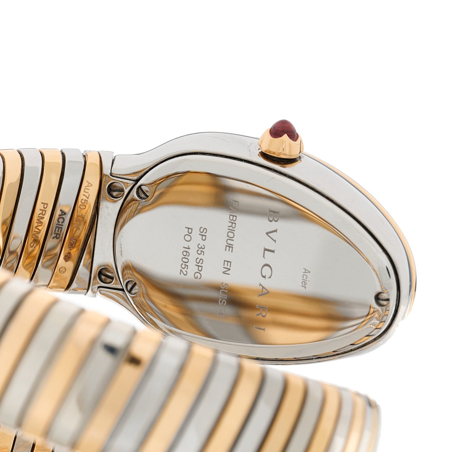 Stainless Steel 18K Rose Gold 35mm Serpenti Tubogas Double Spiral Quartz Watch
