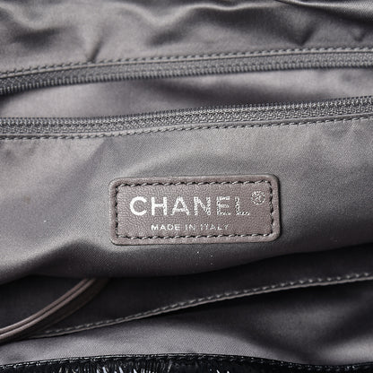 Chanel Vinyl Graphic Edge Tote Black 5 of 12