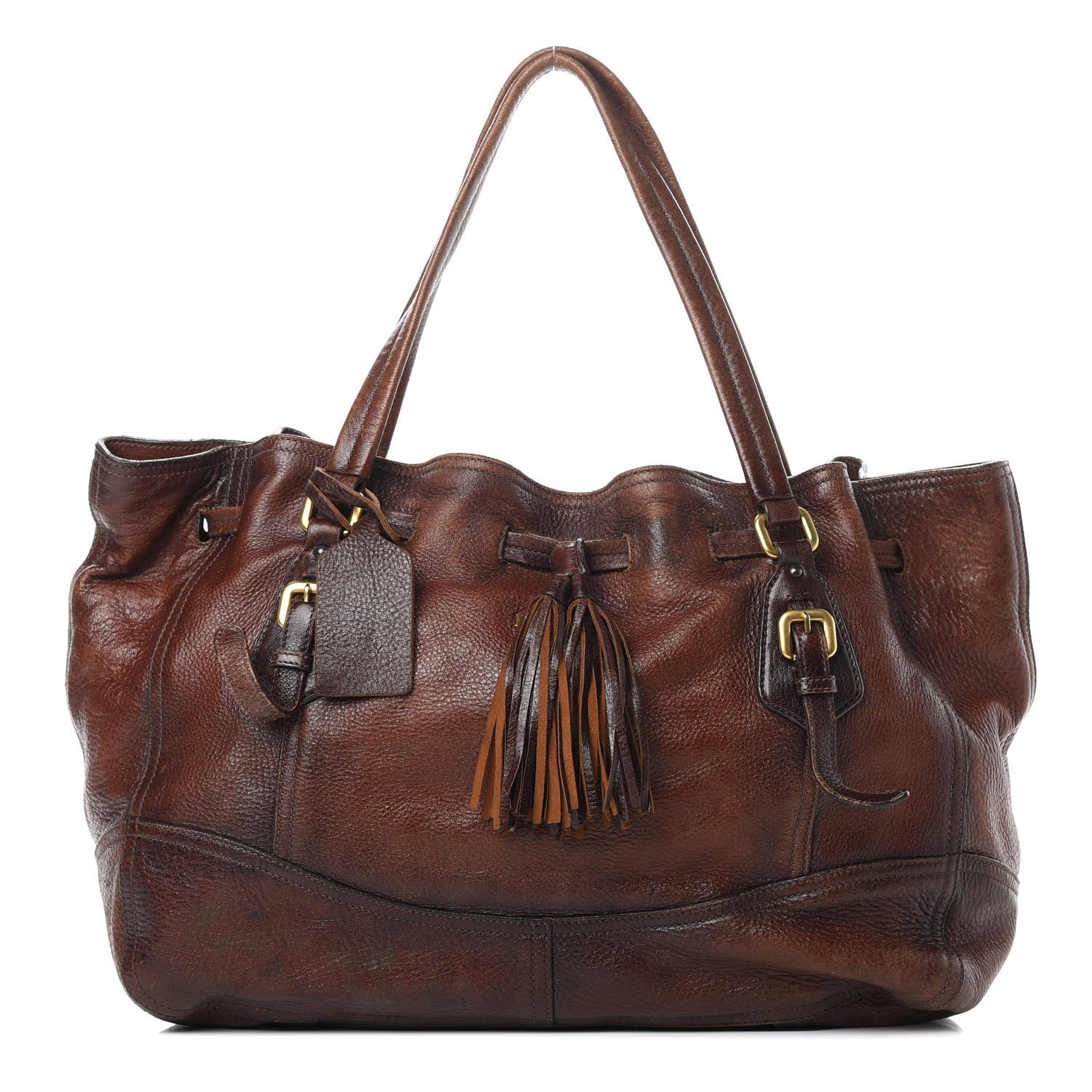 Prada Deerskin Tote Bruciato 1 of 19