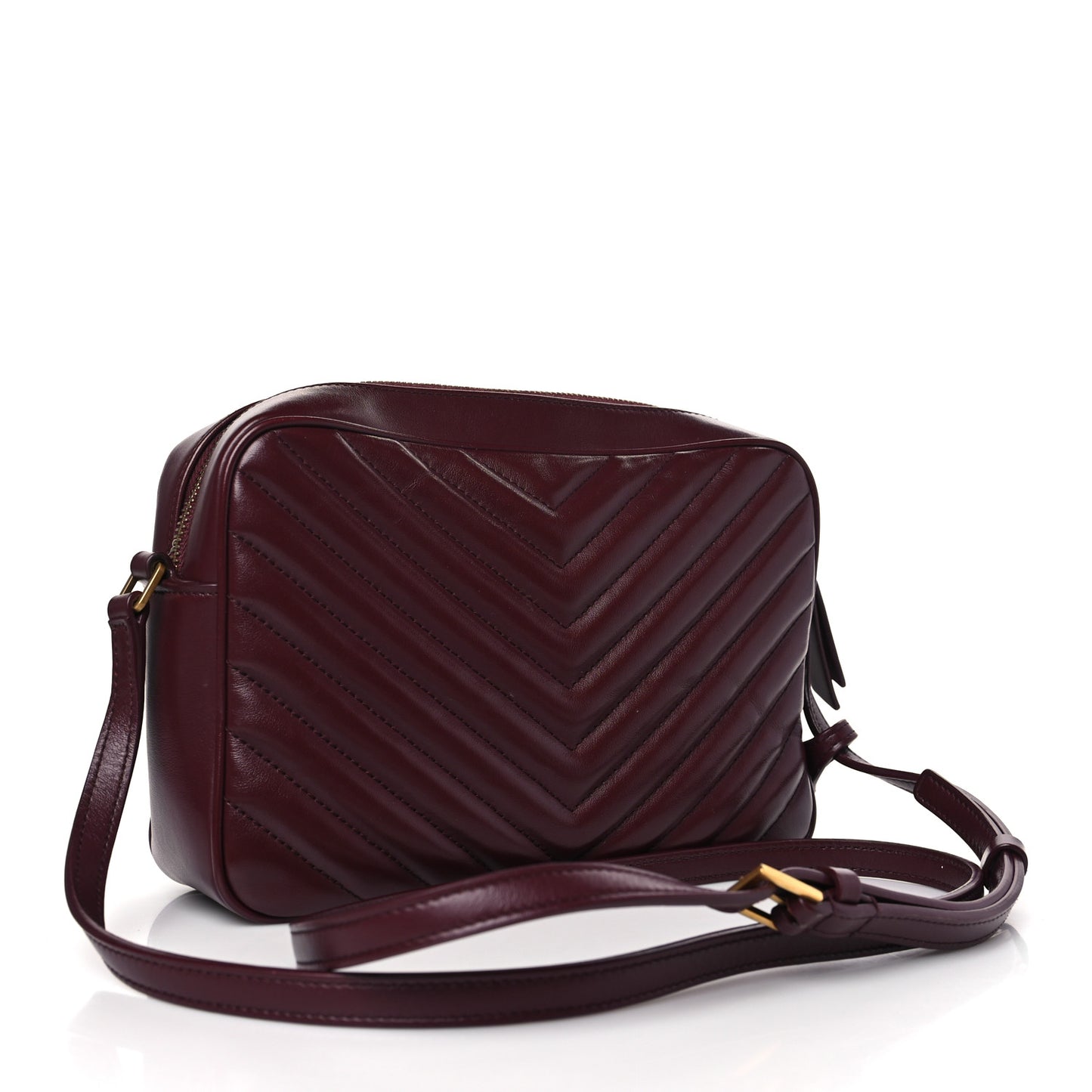 Calfskin Matelasse Monogram Lou Camera Bag Dark Legion Red