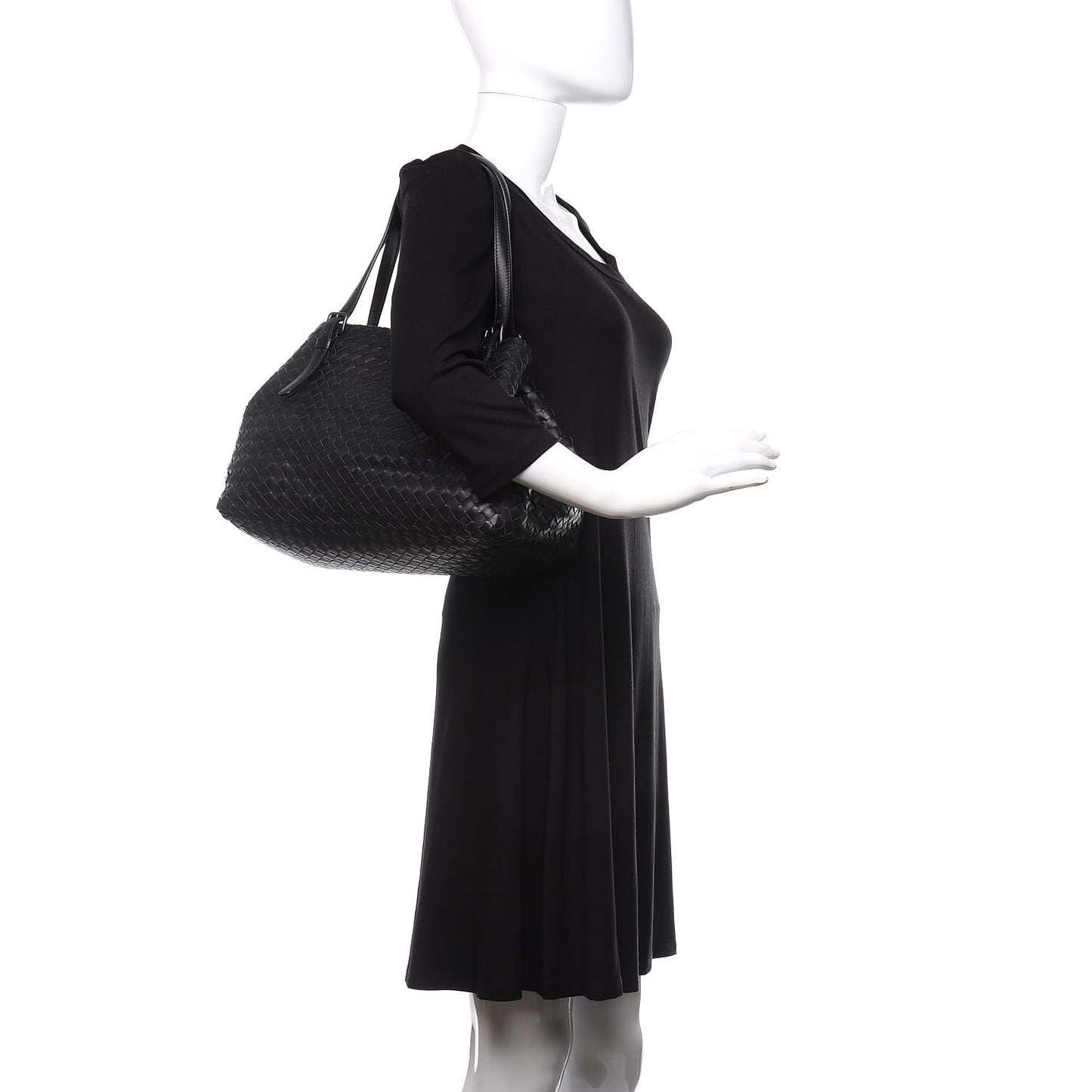 Nappa Intrecciato Medium Cesta Tote Black