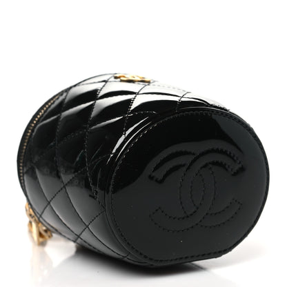 Chanel Patent Quilted Afternoon Tea Top Handle Vanity Case With Chain Black 4 of 11