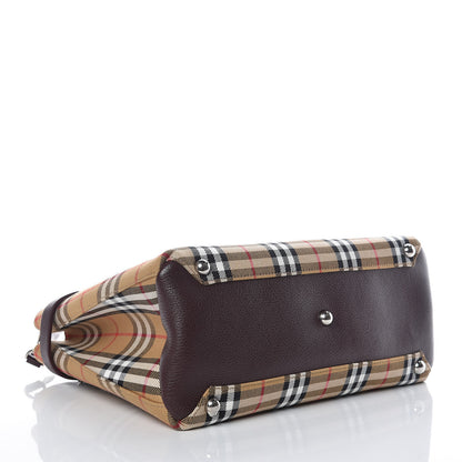 Burberry Goatskin Vintage Check Medium Banner Tote Deep Claret 4 of 12