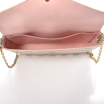 Louis Vuitton Damier Azur Pochette Felicie Chain Wallet Rose Ballerine 5 of 7