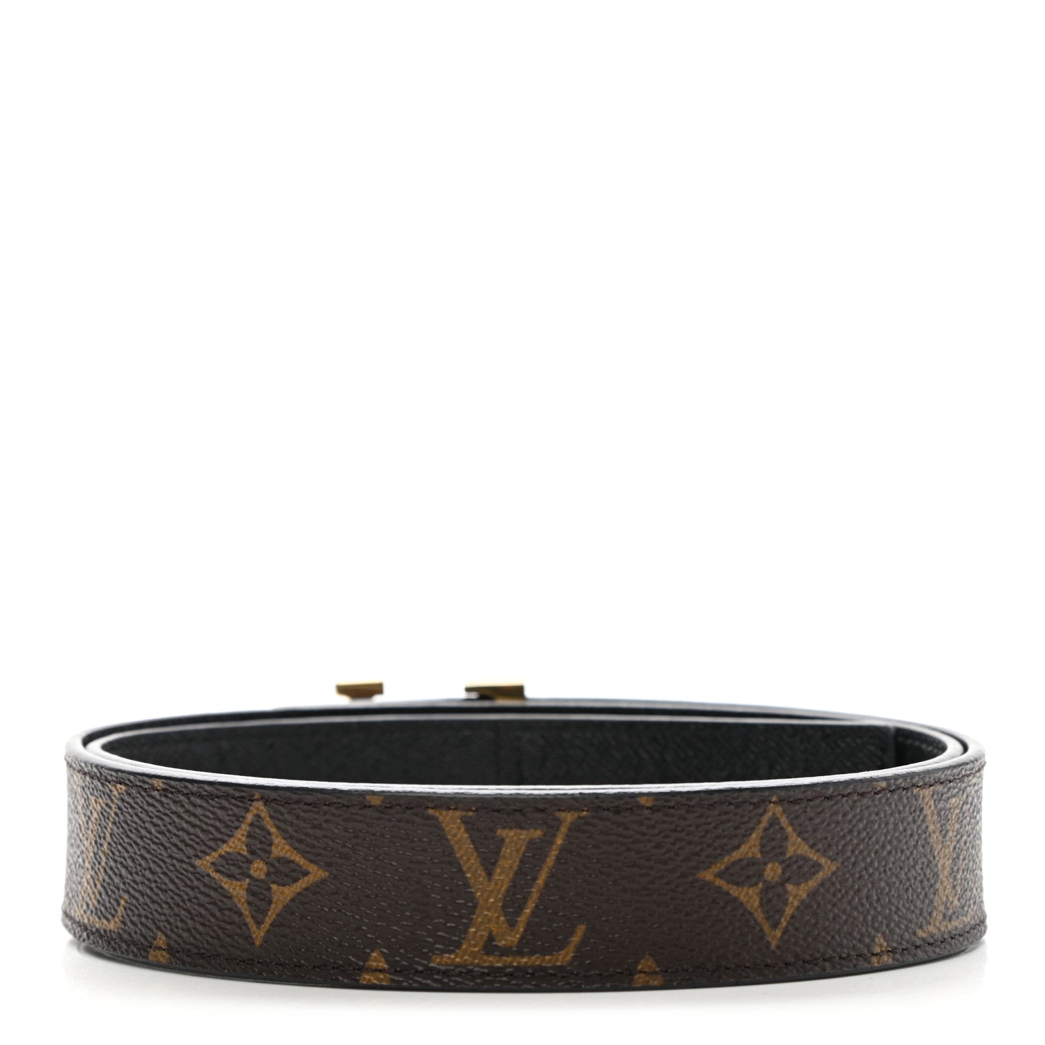 Louis Vuitton Calfskin Monogram 30mm LV Initiales Reversible Belt 80 32 Black 4 of 9