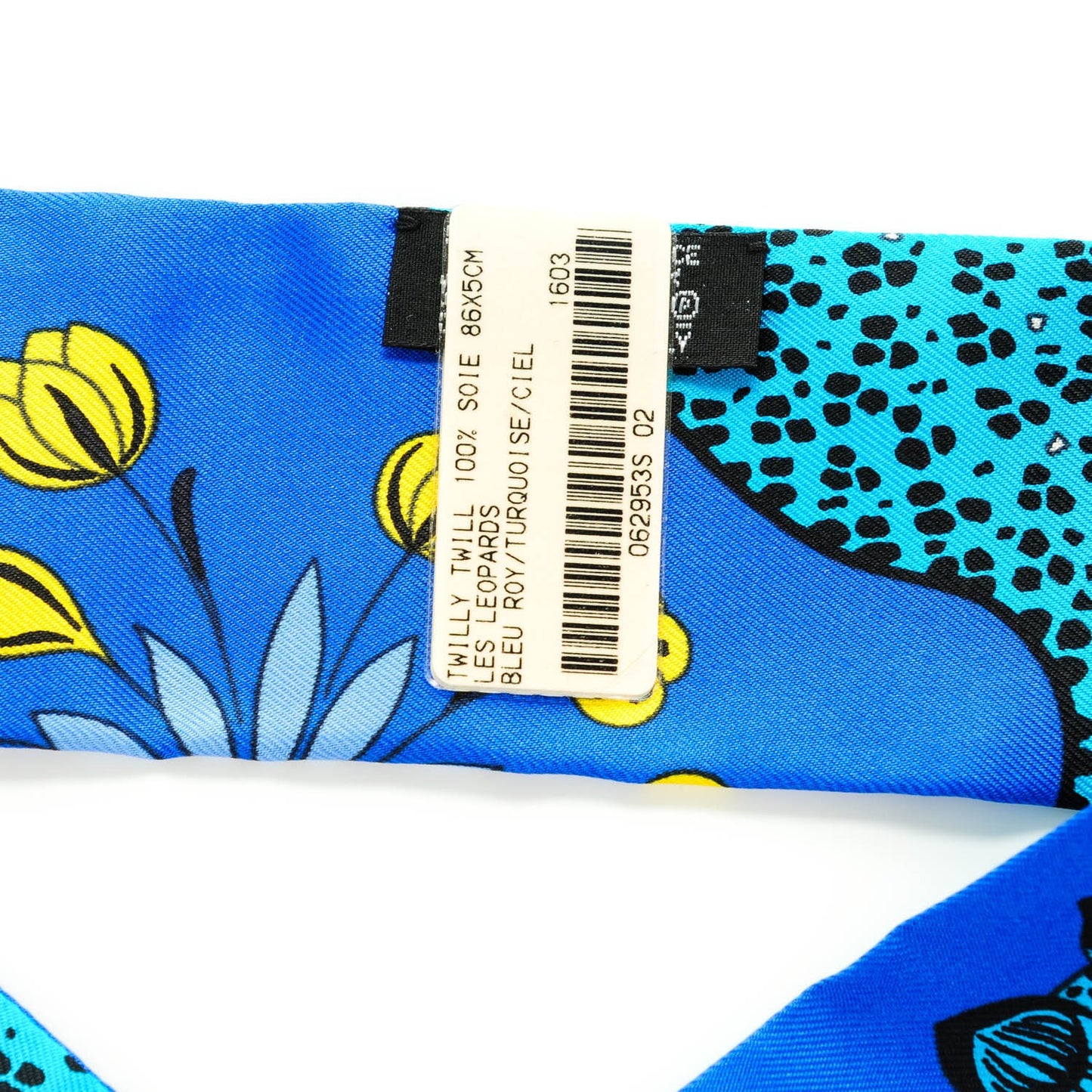 Silk Les Leopards Twilly Bleu Roy Turquoise Ciel