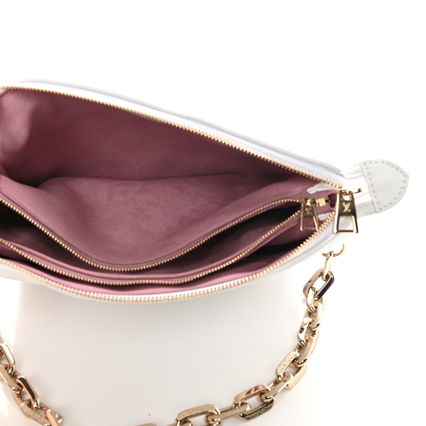 Lambskin Embossed Monogram LV Garden Coussin PM Cream