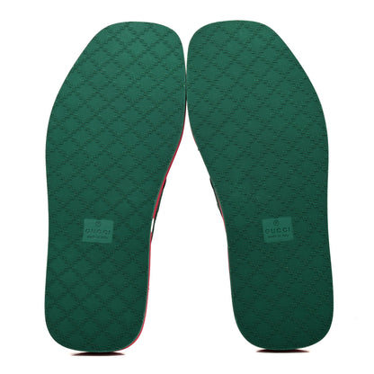 Gucci Rubber GG Monogram Perforated Mens Criss Cross Slide Sandals 8 Green 4 of 4