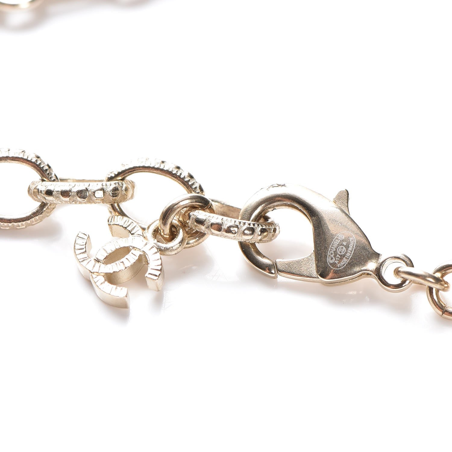 Chanel Pearl Chain Large Necklace Gold 4 of 5