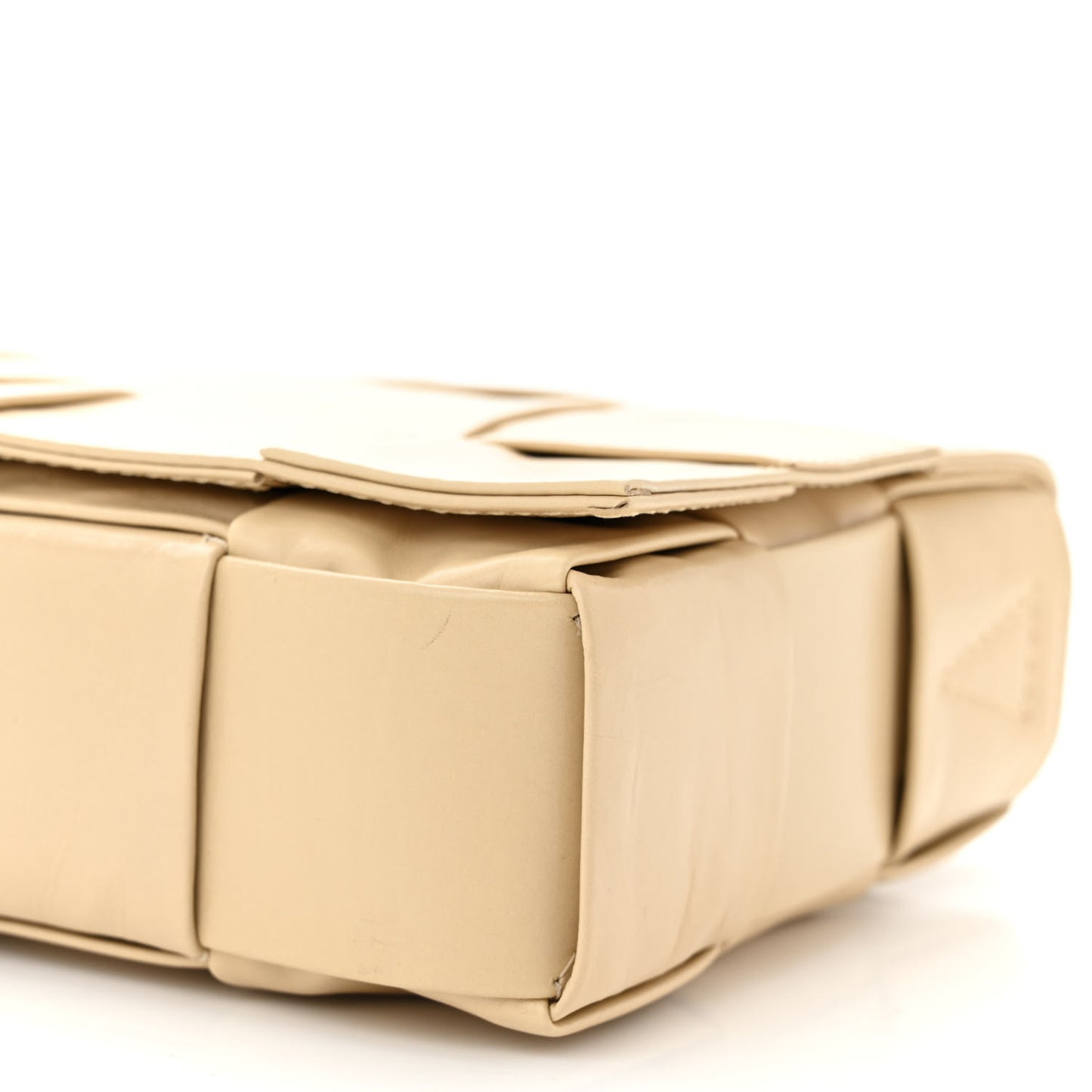Brushed Calfskin Maxi Intreccio Crossbody Cassette Bag Porridge