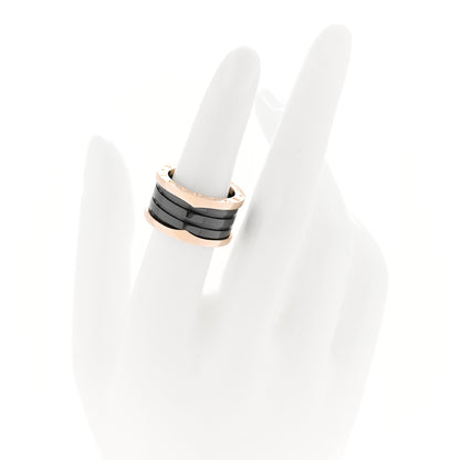 Bulgari 18K Rose Gold Black Ceramic B.Zero1 Four-Band Ring 53 6.25 2 of 5