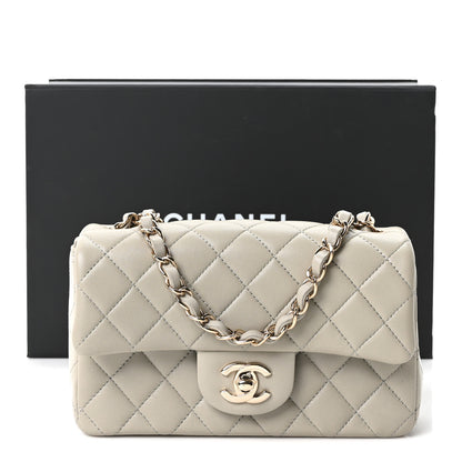 Chanel Lambskin Quilted Mini Rectangular Flap Grey 11 of 11