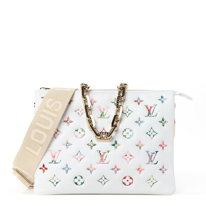 Louis Vuitton Lambskin Embossed Monogram LV Garden Coussin PM Cream 1 of 11