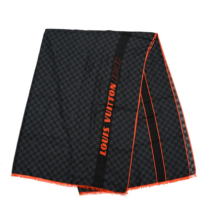 Louis Vuitton Cotton Silk Damier Cobalt Race Stole 2 of 3