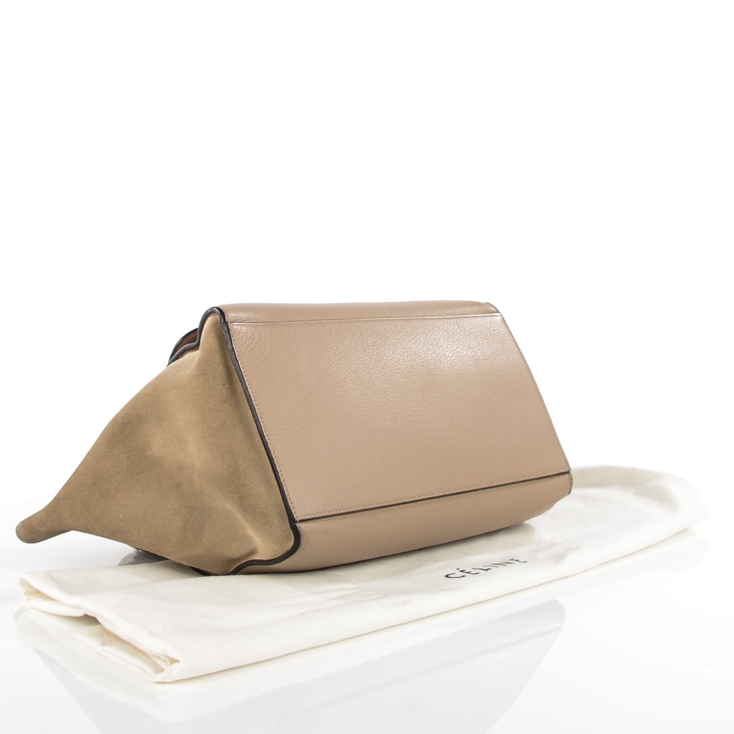 Drummed Calfskin Suede Medium Trapeze Dune