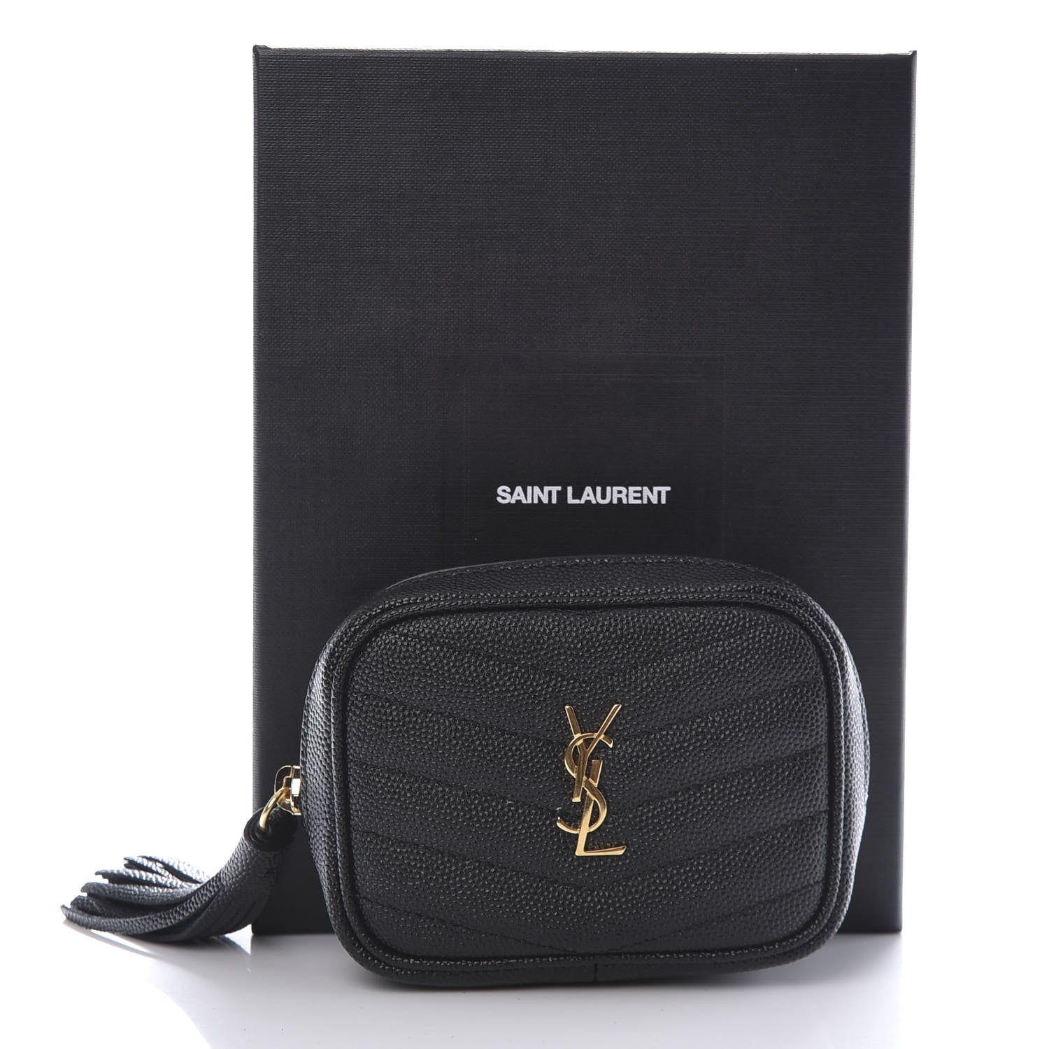 Saint Laurent Grain De Poudre Matelasse Monogram Baby Lou Camera Bag Black 10 of 10