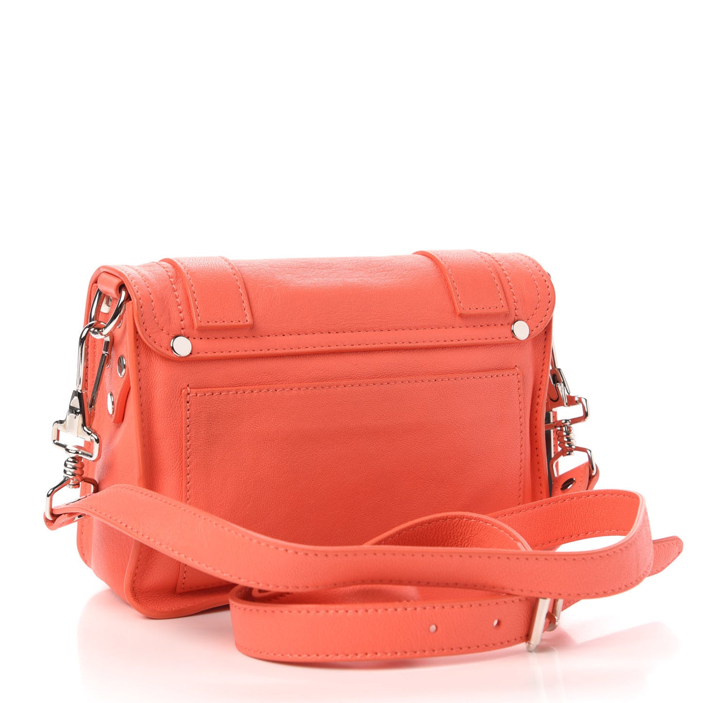 Lambskin PS1 Mini Pouch Messenger Bag Neon Coral