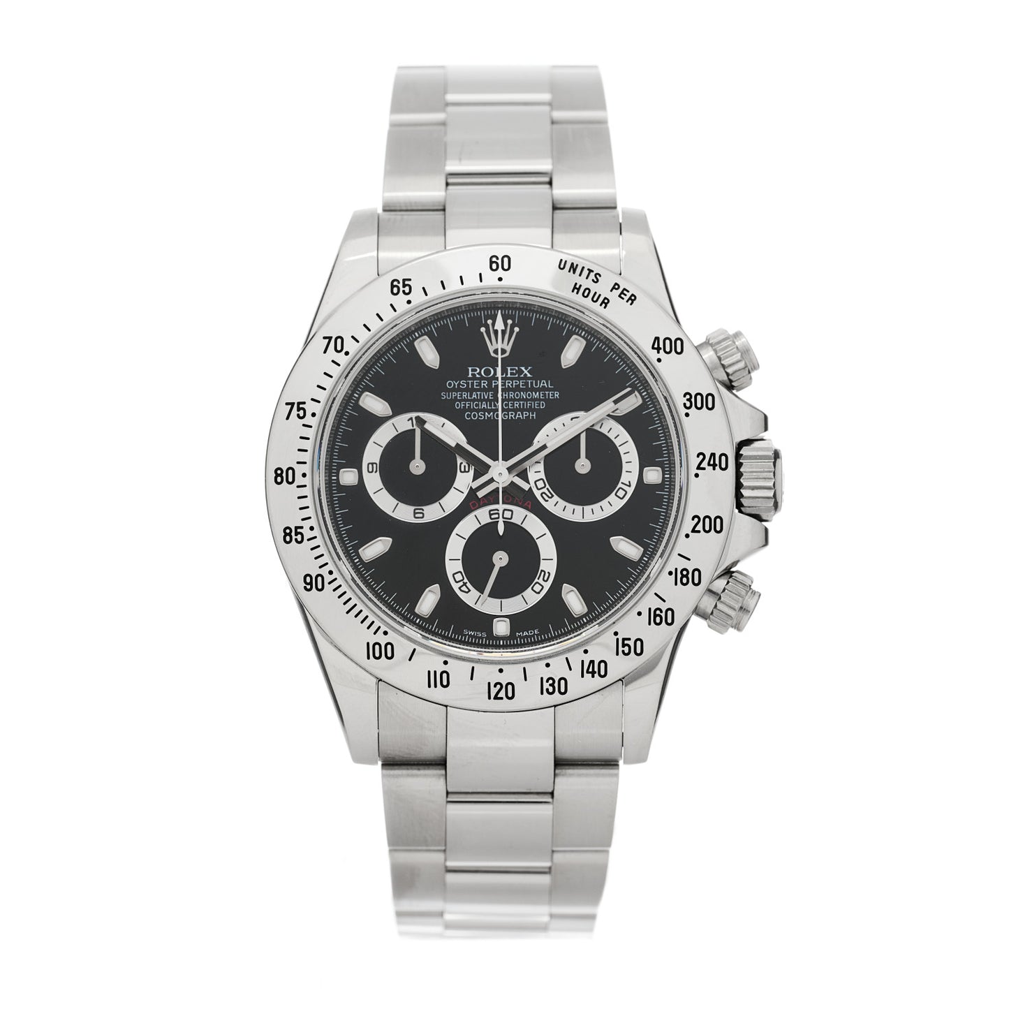 Stainless Steel 40mm Oyster Perpetual Daytona Cosmograph Watch Black 116520