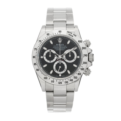 Rolex Stainless Steel 40mm Oyster Perpetual Daytona Cosmograph Watch Black 116520 1 of 4