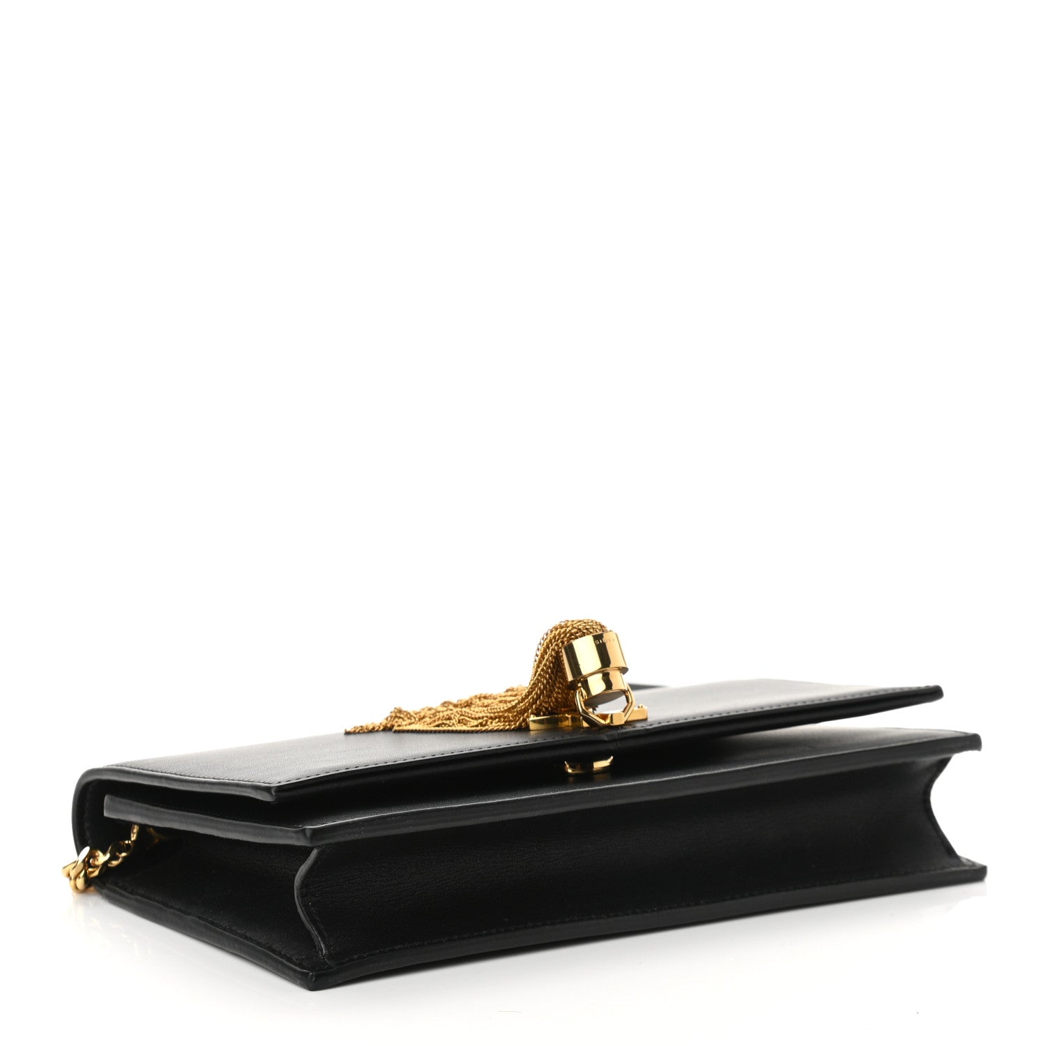 Saint Laurent Smooth Calfskin Classic Monogram Kate Tassel Chain Wallet Black 4 of 10