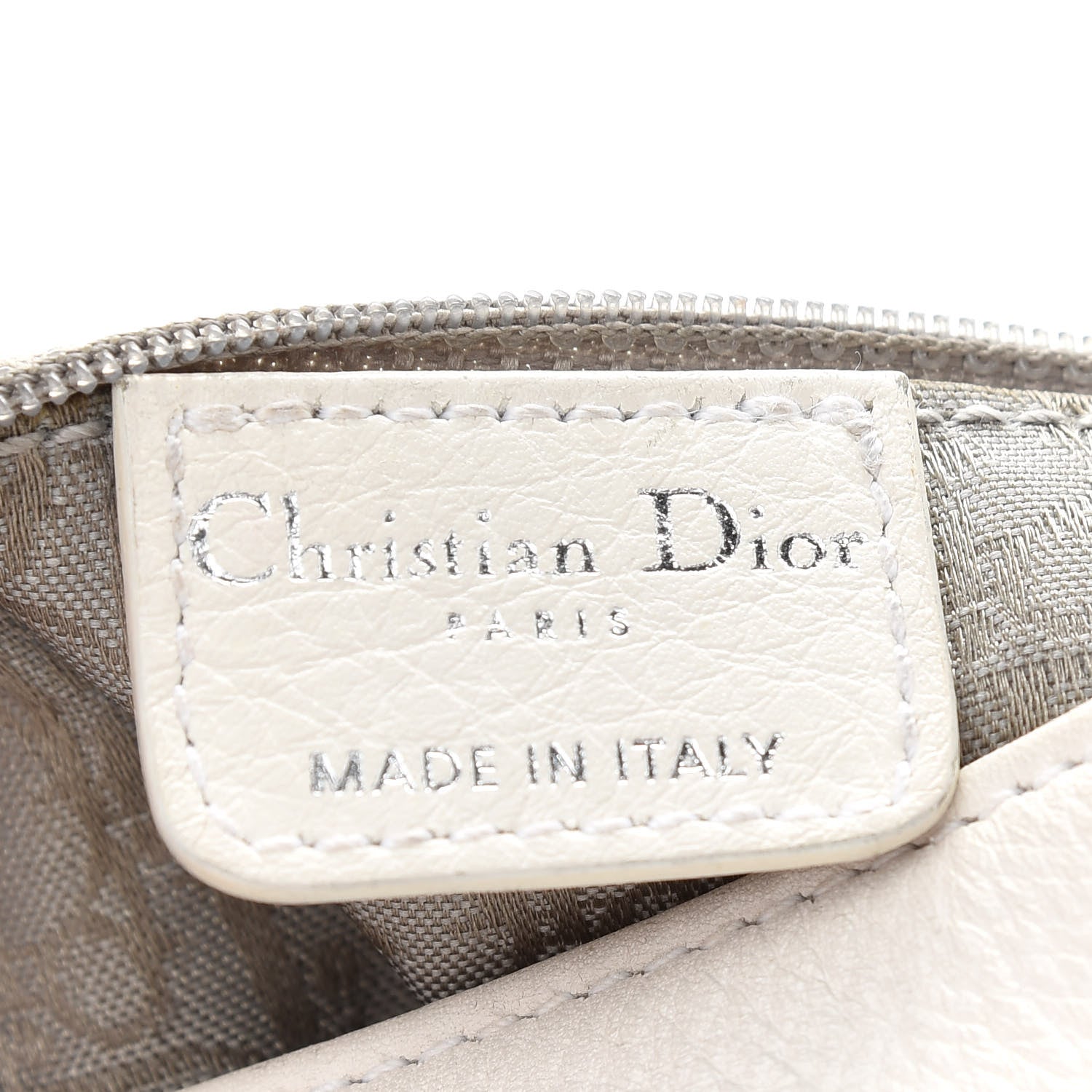 Christian Dior Calfskin Whipstitch Gaucho Double Saddle Bag White 6 of 13