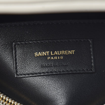 Saint Laurent Calfskin Y Quilted Monogram Small Loulou Chain Satchel Ivory 8 of 10