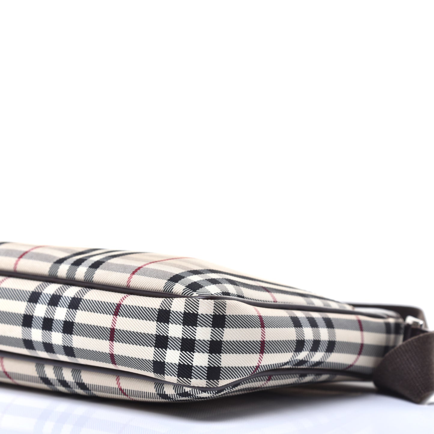 Calfskin House Check Crossbody Bag Brown