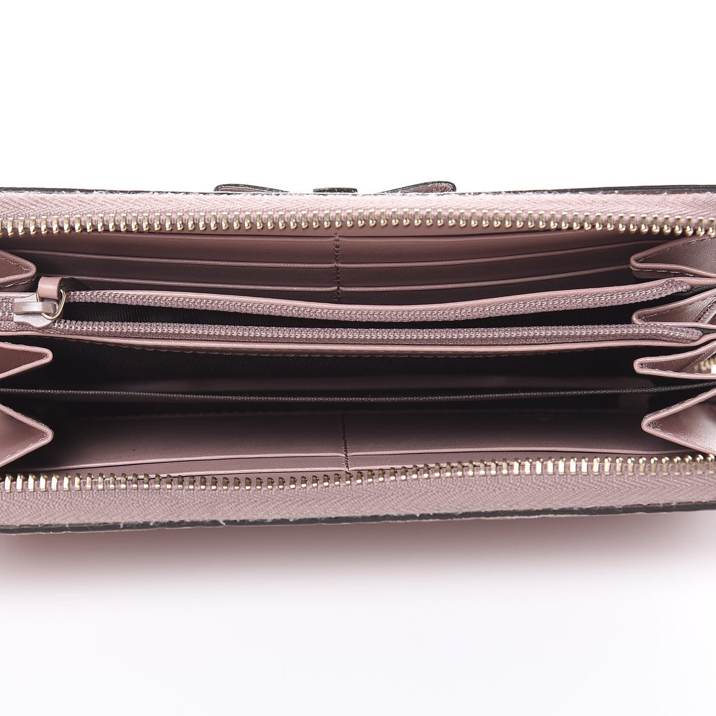 Guccissima Bow Zip Around Wallet Pink