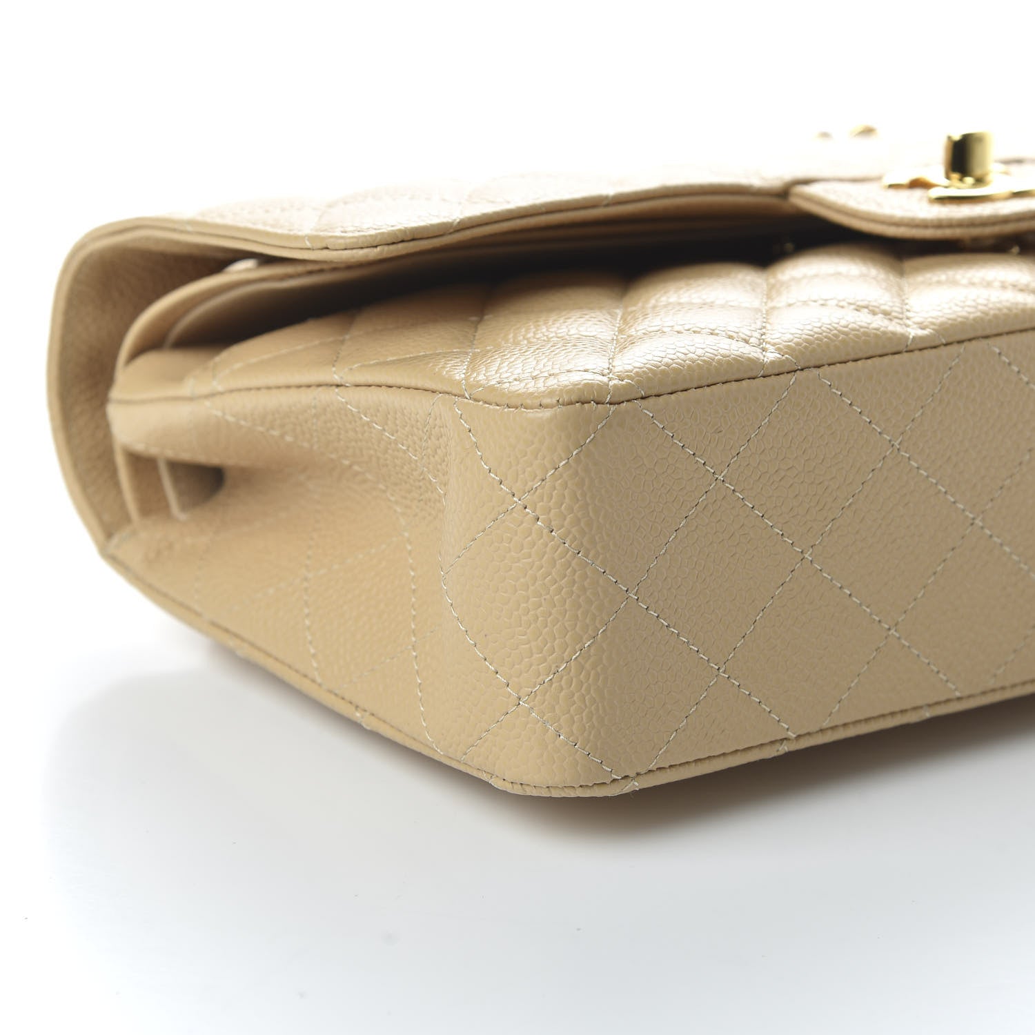 Chanel Caviar Quilted Medium Double Flap Beige 6 of 11