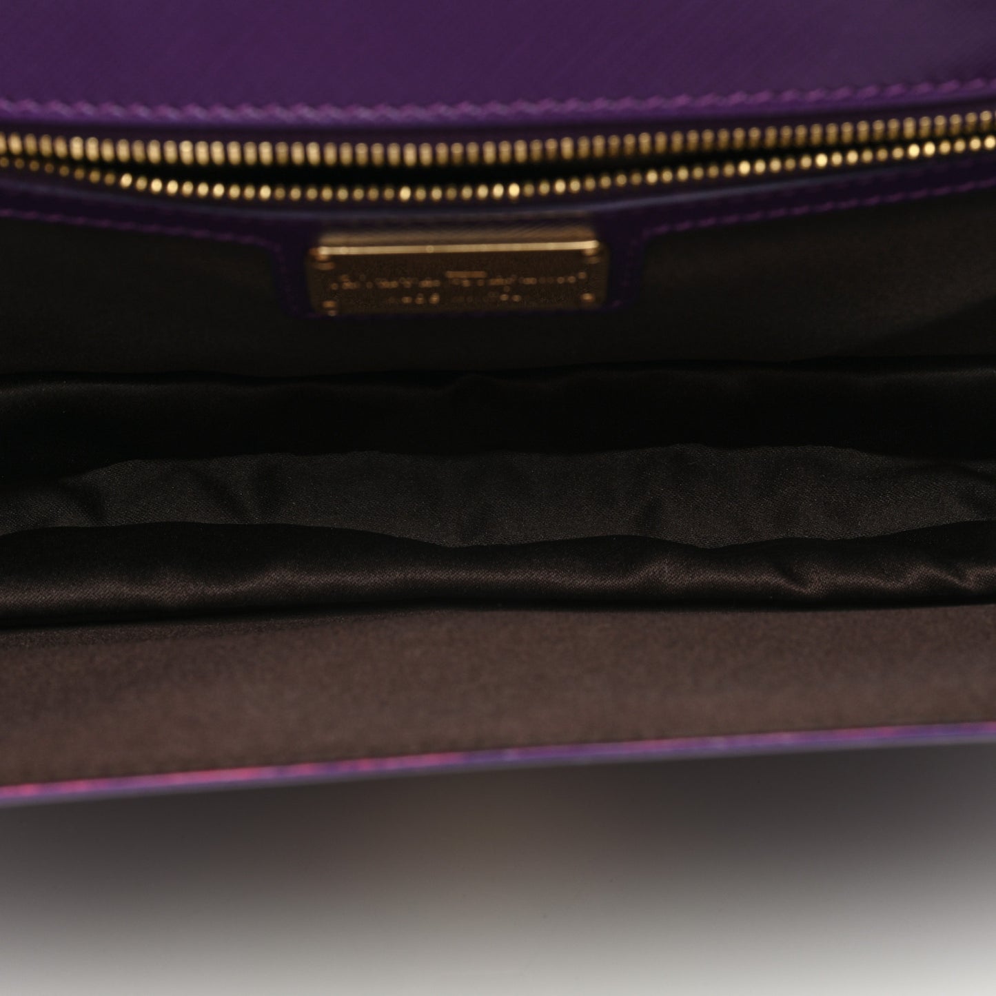 Printed Calfskin Vara Bow Chain Flap Crossbody Purple