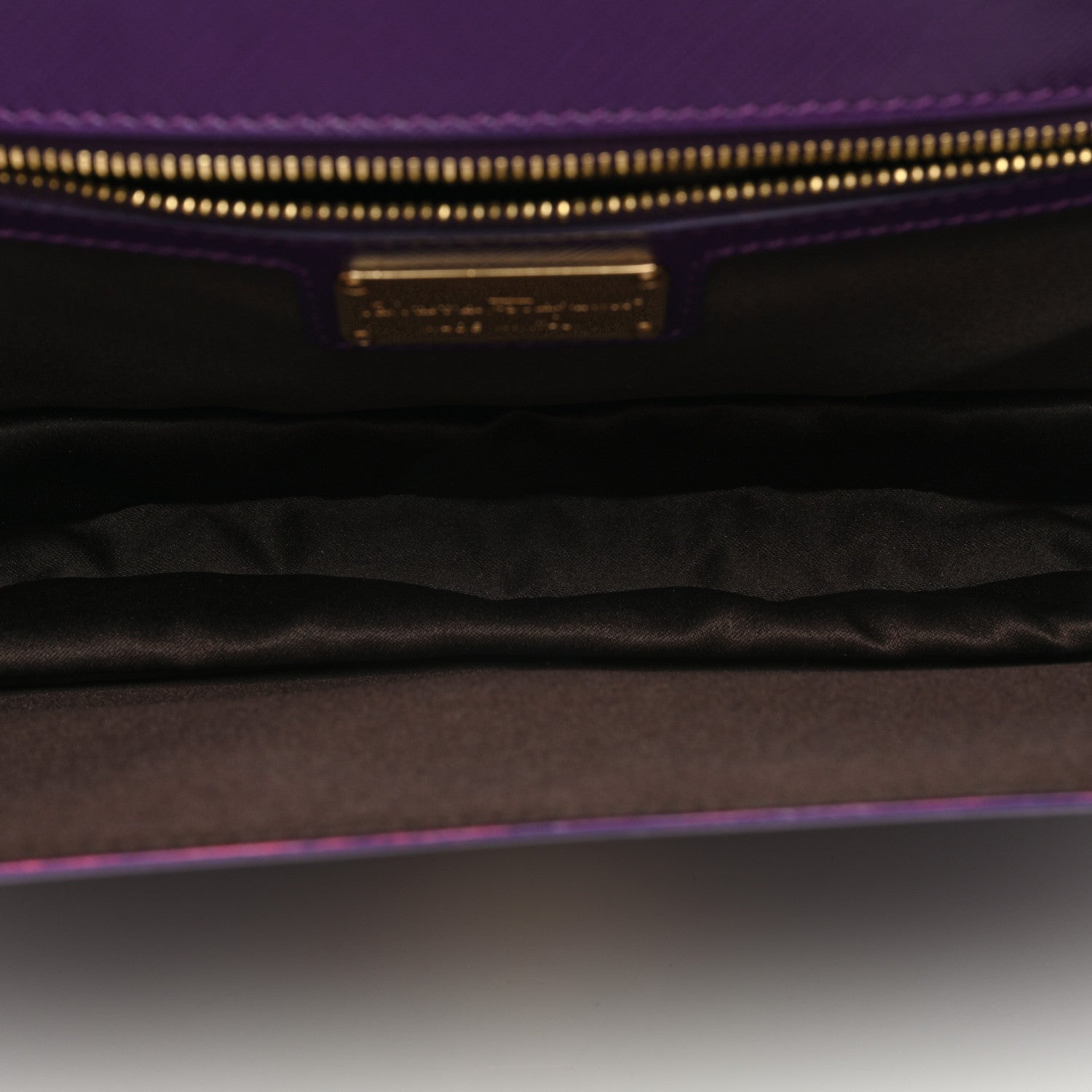 Salvatore Ferragamo Printed Calfskin Vara Bow Chain Flap Crossbody Purple 5 of 9