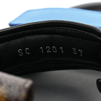 Louis Vuitton Calfskin Monogram Pool Pillow Flat Comfort Sandals 37 Blue 9 of 9