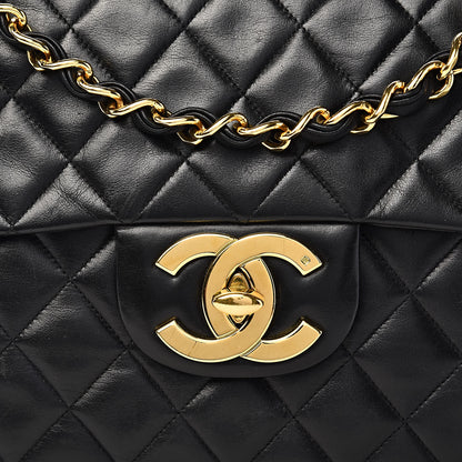 Chanel Lambskin Quilted XL Jumbo Single Flap Black 13 of 13