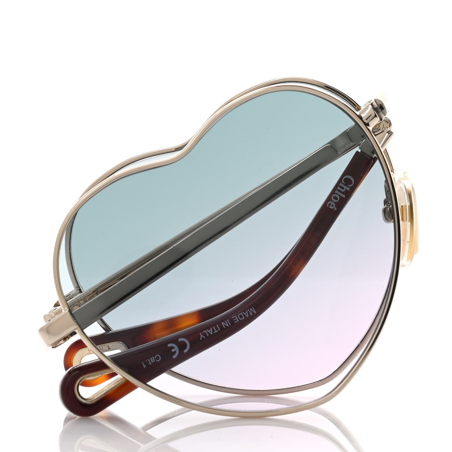 Metal Heart Folding Sunglasses CH0071S Gold