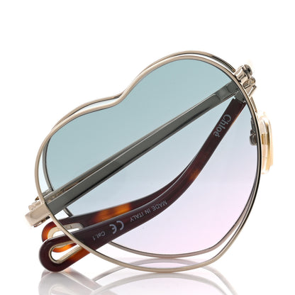Chloe Metal Heart Folding Sunglasses CH0071S Gold 8 of 9