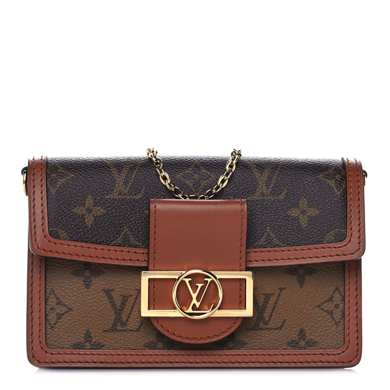 Louis Vuitton Reverse Monogram Dauphine Chain Wallet 1 of 9