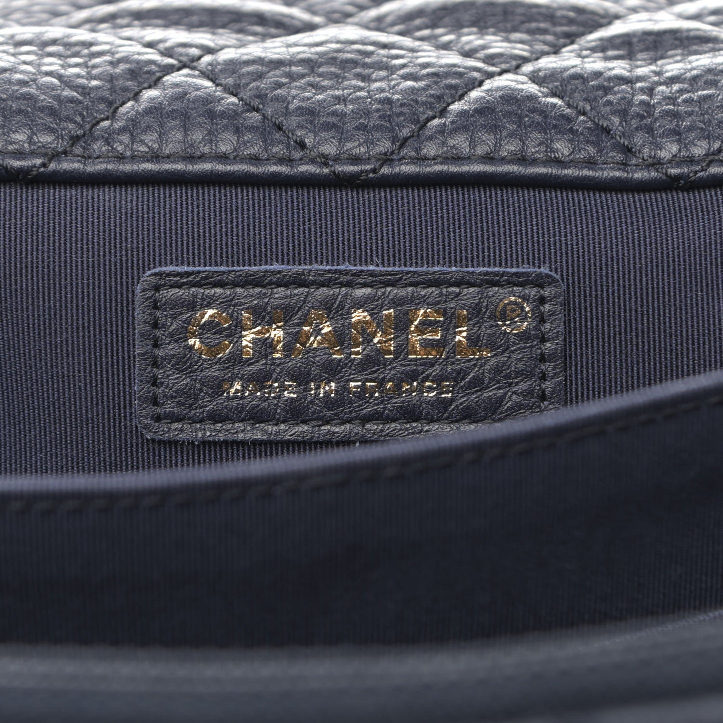 Calfskin Quilted XXL Travel Flap Bag Navy