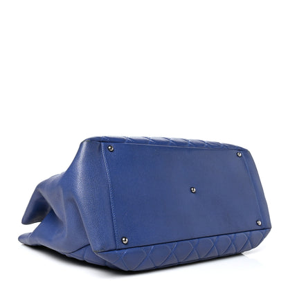 Chanel Caviar Quilted XXL Grand Shopping Tote GST Navy Blue 4 of 13