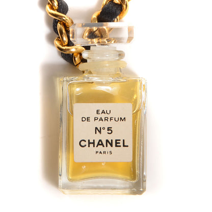 Chanel N°5 Perfume Chain Link Necklace Gold 3 of 8