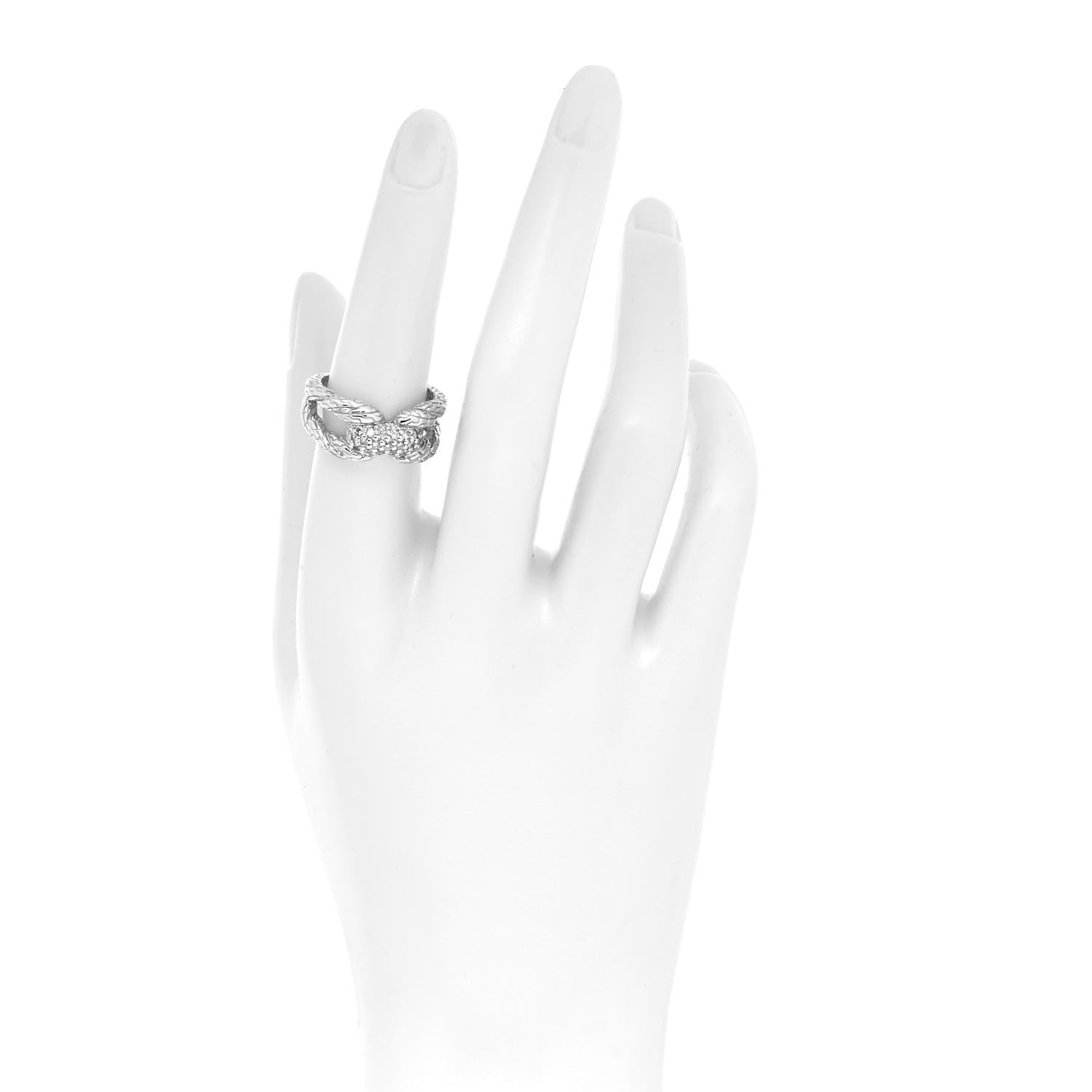 John Hardy Sterling Silver Diamond Classic Chain Ring 54 7 4 of 8