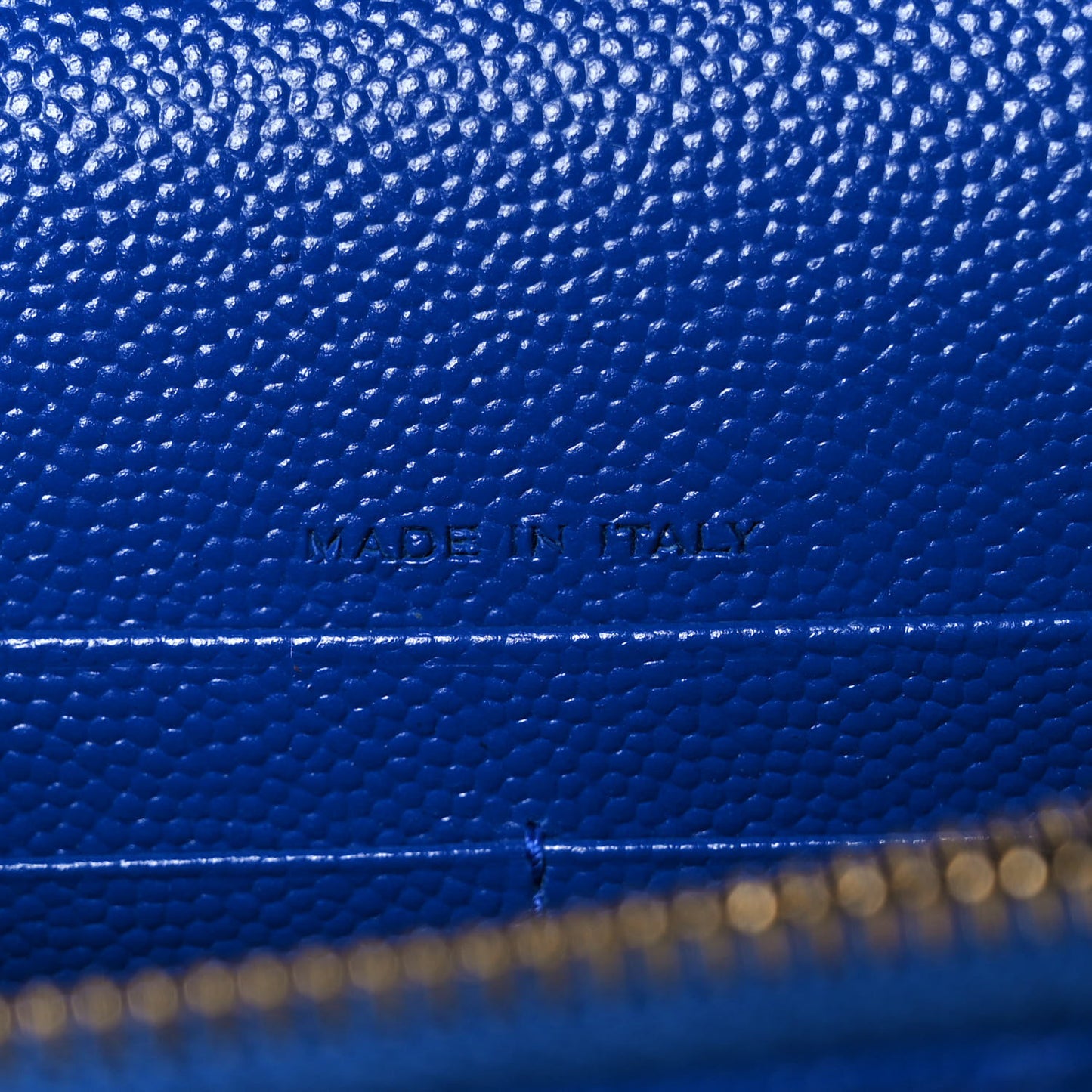Grain De Poudre Matelasse Chevron Monogram Envelope Chain Wallet Blue Majorelle