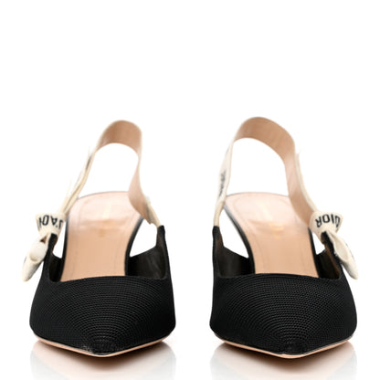 Christian Dior Technical Canvas Ribbon J Adior Slingback 65mm Pumps 39.5 Black 2 of 8