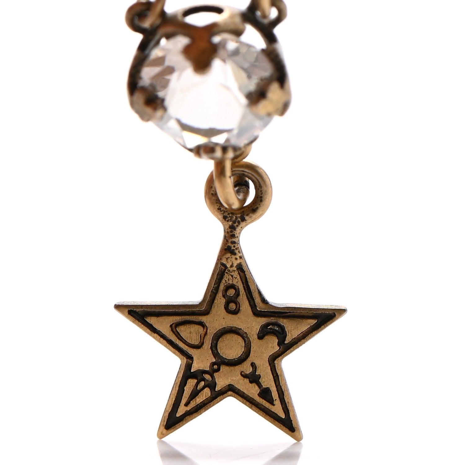 Christian Dior Crystal Star Necklace Gold 6 of 6