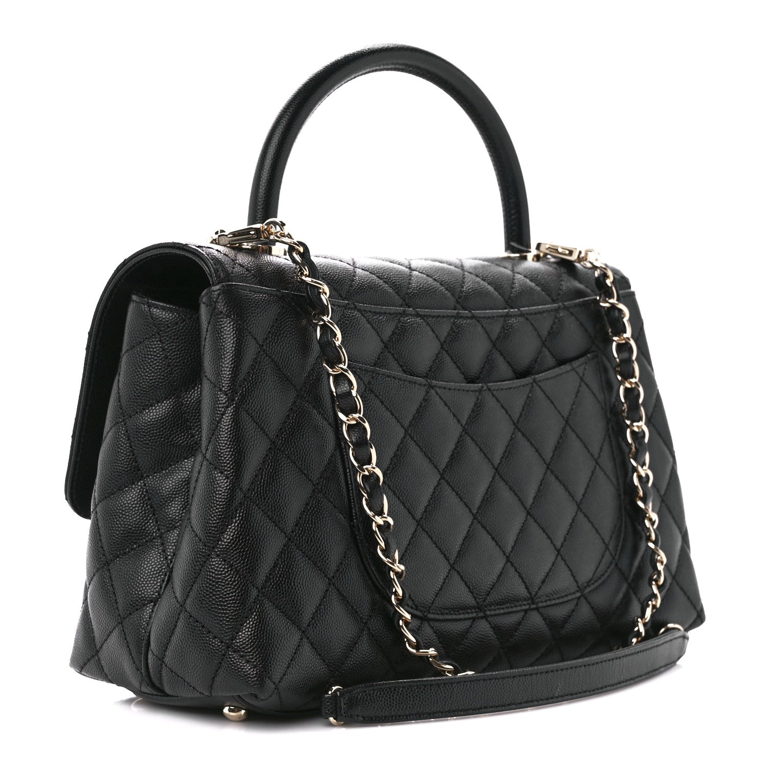 Chanel Caviar Quilted Small Coco Handle Flap Black 3 of 12