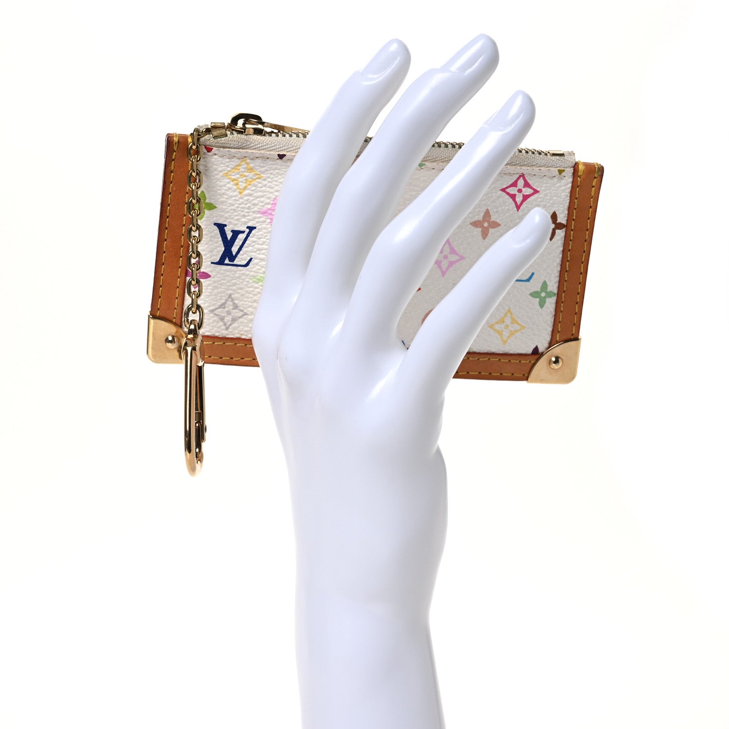 Louis Vuitton Monogram Multicolor Key Pouch White 2 of 10