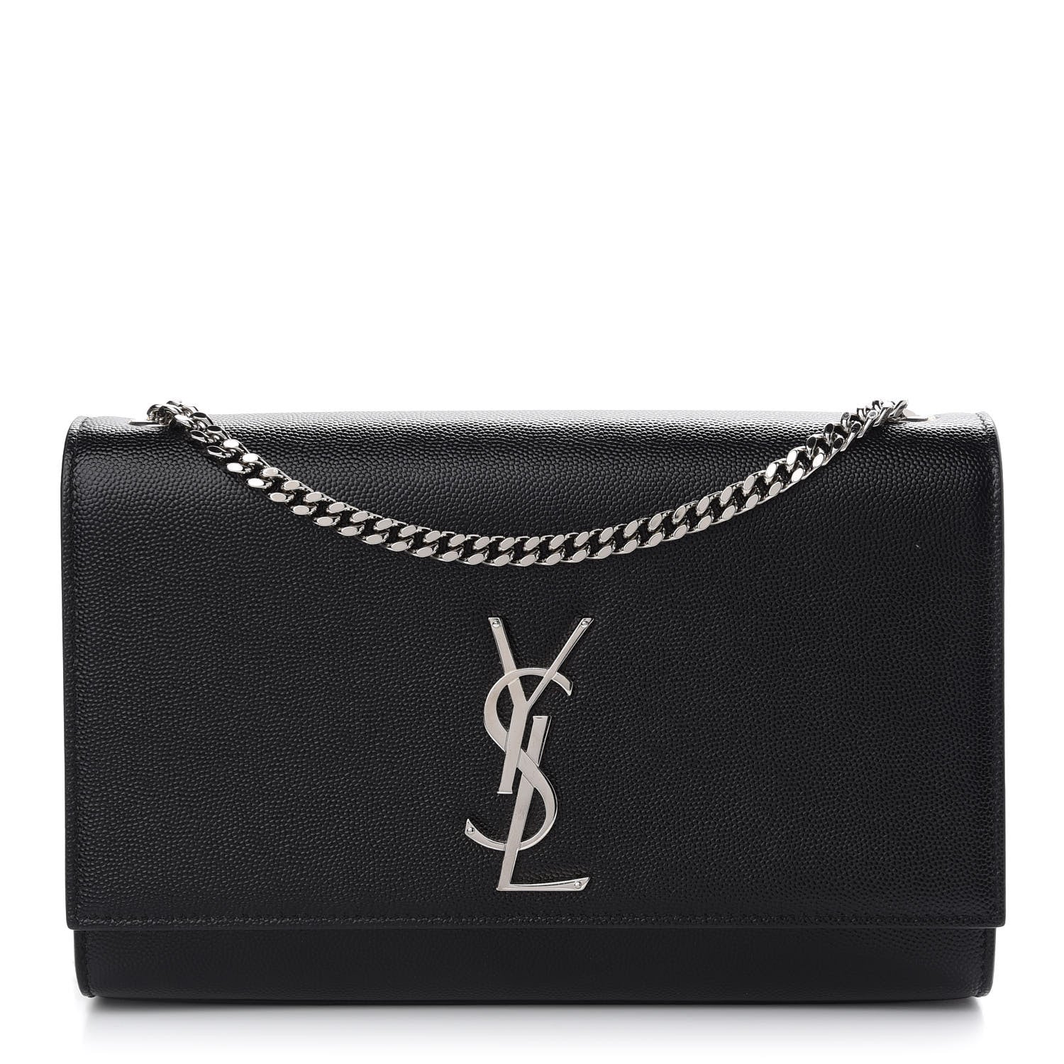Saint Laurent Grain De Poudre Medium Classic Monogram Kate Satchel Black 1 of 7