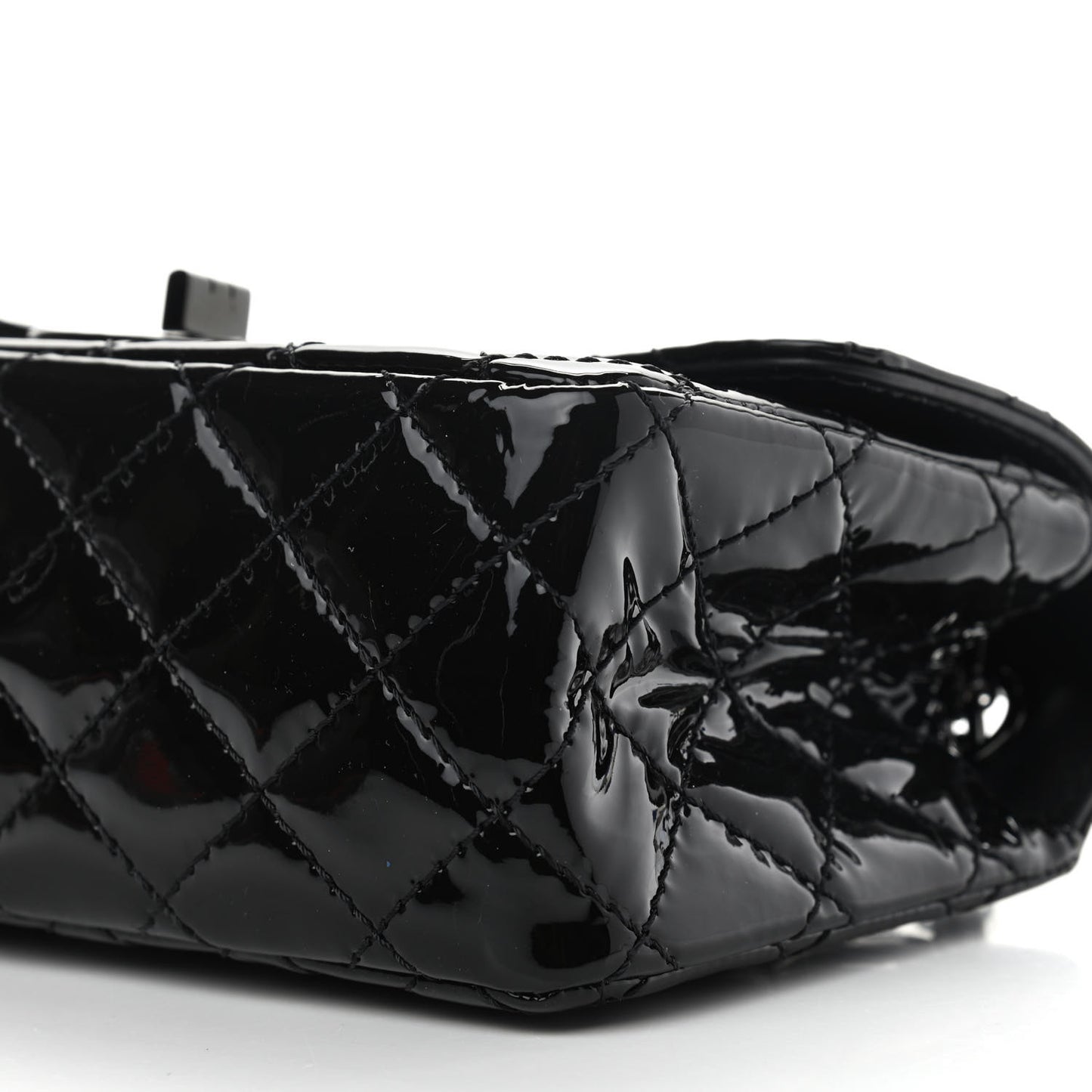 Patent Calfskin Quilted 2.55 Reissue Mini Flap So Black