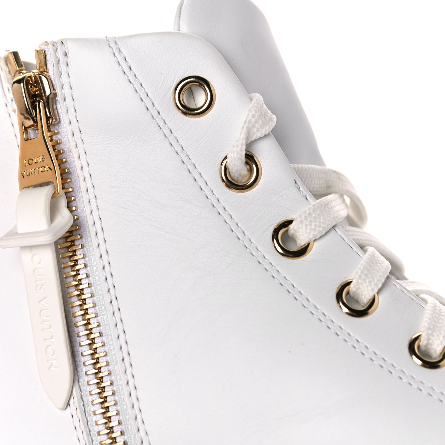 Calfskin LV Stellar Sneaker Boots 39 White Framboise